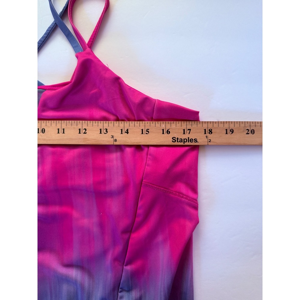Lucky in Love Womens Pink  Ombre Mesh Panel Strappy Athletic Tank Top Size L Gym - Picture 7 of 10